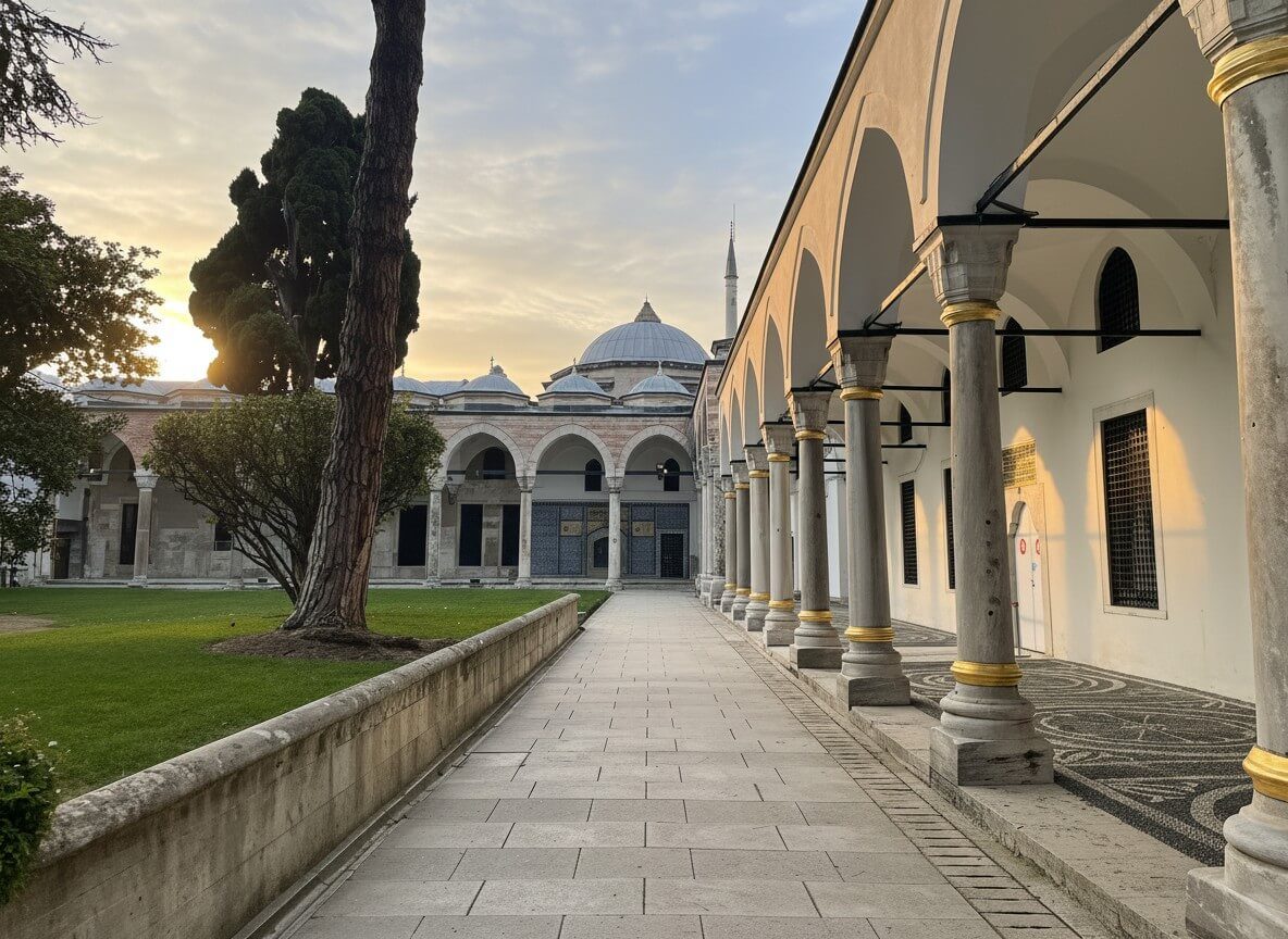 Topkapi Palace courtyard panorama